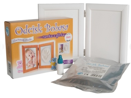 BabyOtisk Sada pro otisk, rámeček s hlínou - bílý