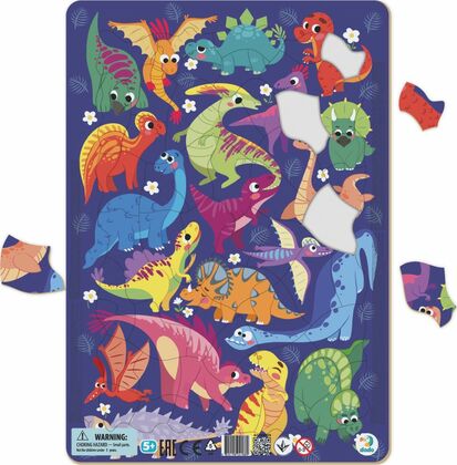 DoDo Puzzle szőnyeggel - Dinoszauruszok 53 db