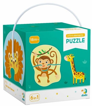 DoDo Puzzle 2-3-4 elemből 6 az 1-ben - Vadállatok