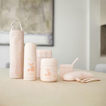Miniland Dolce Thermos für Lebensmittel mit 2 hermetischen Behältern, 700 ml, rosa