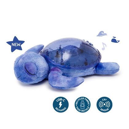 Cloud b® Tranquil Turtle™ - Nočné svetielko s melódiou, Korytnačka, fialová, 0m+