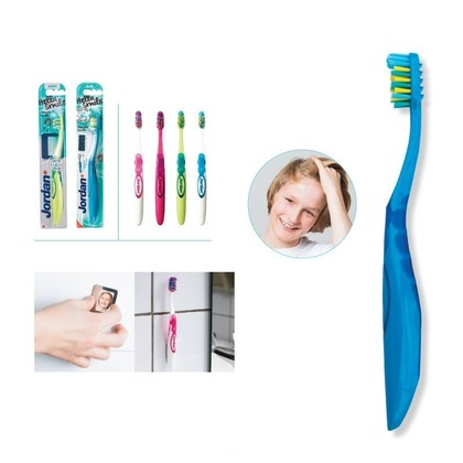 Jordan Hello Smile Zubní kartáček pro děti od 9 let, bílo-růžová