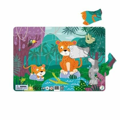 DoDo Puzzle s podložkou - Leopardi 21 dielikov