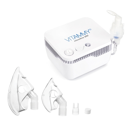 VITAMMY MICROFINE 200 Heimkompressor-Inhalator (MMAD 3,16 µm, leise und kompakt)