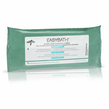 Medline Easy Bath Wet törlőkendők az általános higiéniához, 8 db