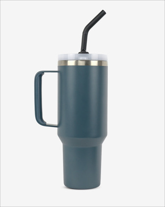 Runbott Latt Thermobecher mit Griff und Strohhalm – 1100 ml, blau