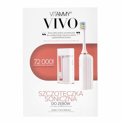 VITAMMY VIVO Pink Sonický zubní kartáček s pouzdrem, bílý