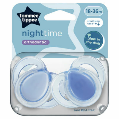 Tommee Tippee CTN Night Time, Silikonová savička noční, 18-36m, 2ks