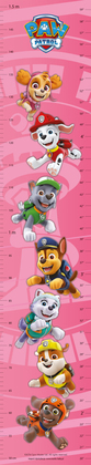 Nickelodeon Falra szerelhető növekedésmérő, Paw Patrol, rózsaszín