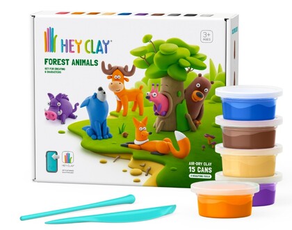 HEY CLAY Waldtiere Modelliermasse Set, Waldtiere