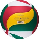 Molten V5M9000-M Volleyball-Hallenball, weiß/grün/rot/gelb, Größe 5