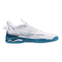 Mizuno Wave Mirage 5 Pánska hádzanárska/halová obuv, biela/modrá, veľ. 44,5