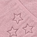 XKKO Organic BIO Cotton frottír törölköző kapucnival, 90x90 - Baby Pink Stars