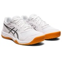 Asics Upcourt 5 GS Detská volejbalová/halová obuv, biela/strieborná, veľ. 35