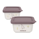Miniland ECO-friendly Hermetické nádoby na uloženie jídla,  2x400 ml, Ptáček