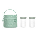 Miniland ECO-friendly Skleněné nádoby 2x250 ml s izotermickou taškou, Žabka