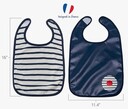 BabyToLove Štýlový podbradník Easy Up Navy Love – Mäkký podbradník, 2ks