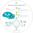 Cloud b® Twinkling Twilight Turtle™ – Nachtlicht mit Melodie, Schildkröte, blau, 0 m+