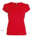 Primastyle Női orvosi póló rövid ujjal BELLA, piros, nagy. XL
