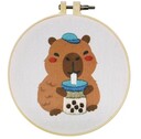WOW BOX Kreatívna sada Vyšívanie - Kapibara s bublinkovým nápojom