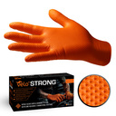 VELO STRONG GRIP Pevné nitrilové pracovné rukavice s pevným úchopom, veľ.XL, oranžové,50ks