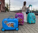 Nickelodeon Detský jazdiaci kufor a odrážadlo Tlapková patrola – Modrý (Malý)
