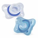 Chicco Physio Form Mini Soft beruhigende Schnuller, 2 Stück, blau/transparent, 2-6m