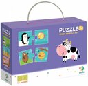 DoDo Puzzle Duo Čo jedia zvieratá 12x2 dieliky