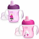 Chicco Auslaufsicherer Becher mit hartem Mundstück von 6 m, 200 ml, rosa/lila