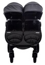 Baby Monsters Easy Twin 4 Ultra schmaler Kinderwagen für Zwillinge (Breite 65 cm), schwarz