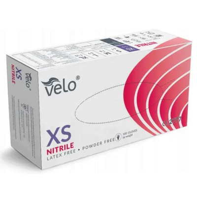 VELO NITRILE BLUE XS Chirurgické nitrilové rukavice bez púdru, modré, 100 ks