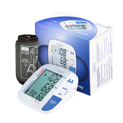 VITAMMY SMART 6 Automatisches Oberarm-Blutdruckmessgerät (sanfte Messung, Speicher 2× 250)