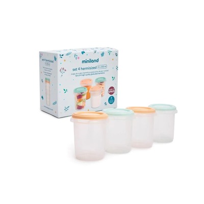 Miniland Hermetické dózy na dětskou stravu Dreamland – Sada 4 ks