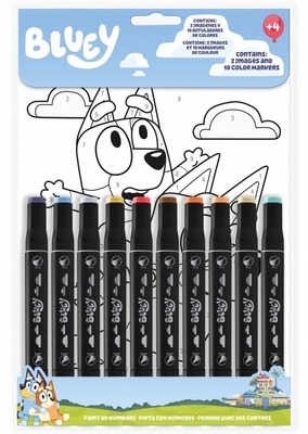 Kids Euroswan Omalovánka podľa čísel set s fixkami - Bluey