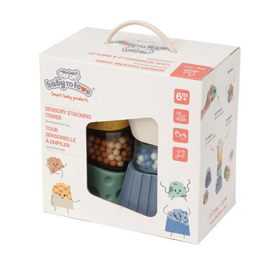 BabyToLove Sensory Stacking Tower Weiche sensorische Turm für Babys
