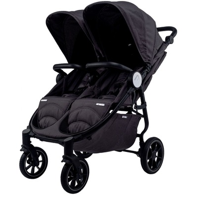 Baby Monsters Easy Twin 4 Ultra úzky kočík pre dvojičky (šírka 65 cm), čierny
