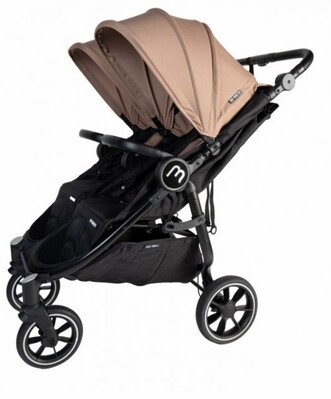 Baby Monsters Easy Twin 4 Ultra keskeny babakocsi ikreknek (szélesség 65 cm), bézs