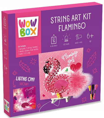 WOW BOX Kreatívna sada 3D šnúrkový Plameniak s LED svetielkami