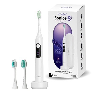 VITAMMY SONICE 5+ Schwarz Schallzahnbürste (5 Modi + Display) – Weiß