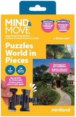 Miniland Vzdelávacie puzzle Svet v kúskoch Mind&amp;Move – Mapa sveta pre deti