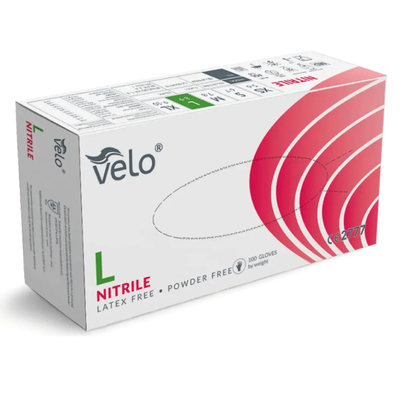 VELO NITRILE BLUE L Chirurgické nitrilové rukavice bez púdru, modré, 100 ks
