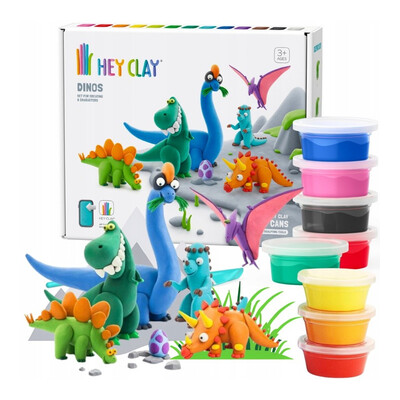HEY CLAY Dinos Modelliermasse Set, Dinosaurier