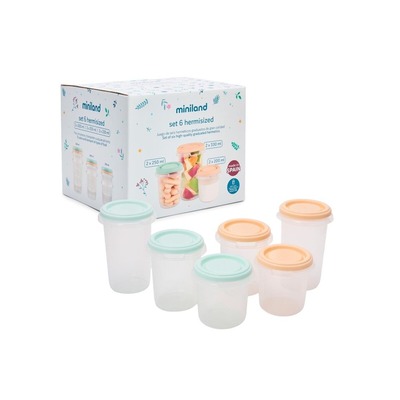 Miniland Hermetické dózy na detskú stravu Dreamland – Sada 6 ks