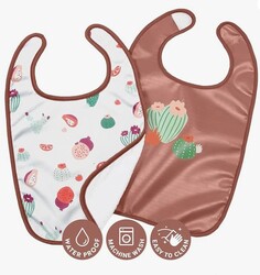 BabyToLove Set podbradníkov  – Mäkké nepremokavé podbradníky, Cactus Garden, 2ks