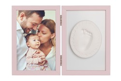 BabyOtisk Sada pro otisk, rámeček s hlínou - růžový