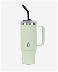 Runbott Latt Thermobecher mit Griff und Strohhalm – 800 ml, Melone