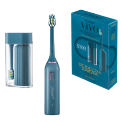 VITAMMY VIVO Kompaktní sonická zubní kartáček s pouzdrem a USB-C – Tmavě modrá (Navy)