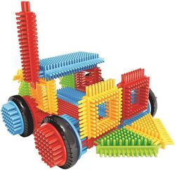 Miniland Pegy Bricks Závratná jazda, Stavebnica s vozidlami pre deti (60 dielikov)