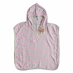 XKKO BMB Scandinavian Chevron Bambusové pončo, baby pink, veľ. 2, 2-3roky