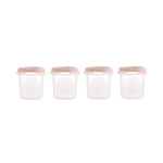 Miniland Dolce Hermeticky uzatvárateľné nádoby na potraviny, 4x200 ml, ružová